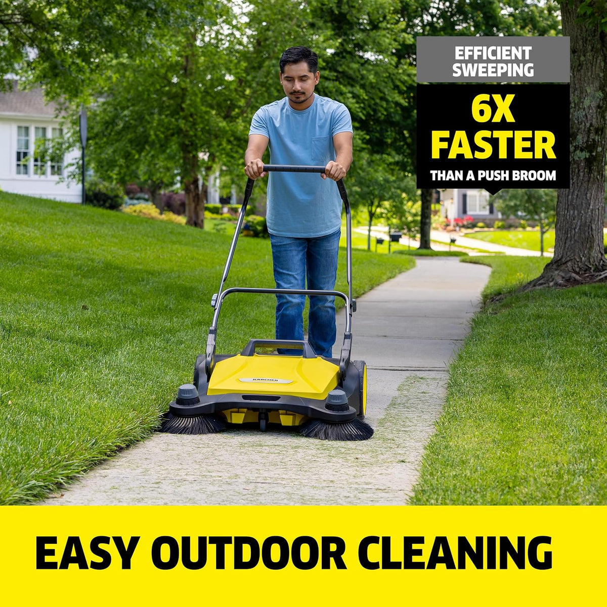 KÄRCHER Walk-Behind Outdoor Push Sweeper S 6 Twin, 10 Gallon Capacity