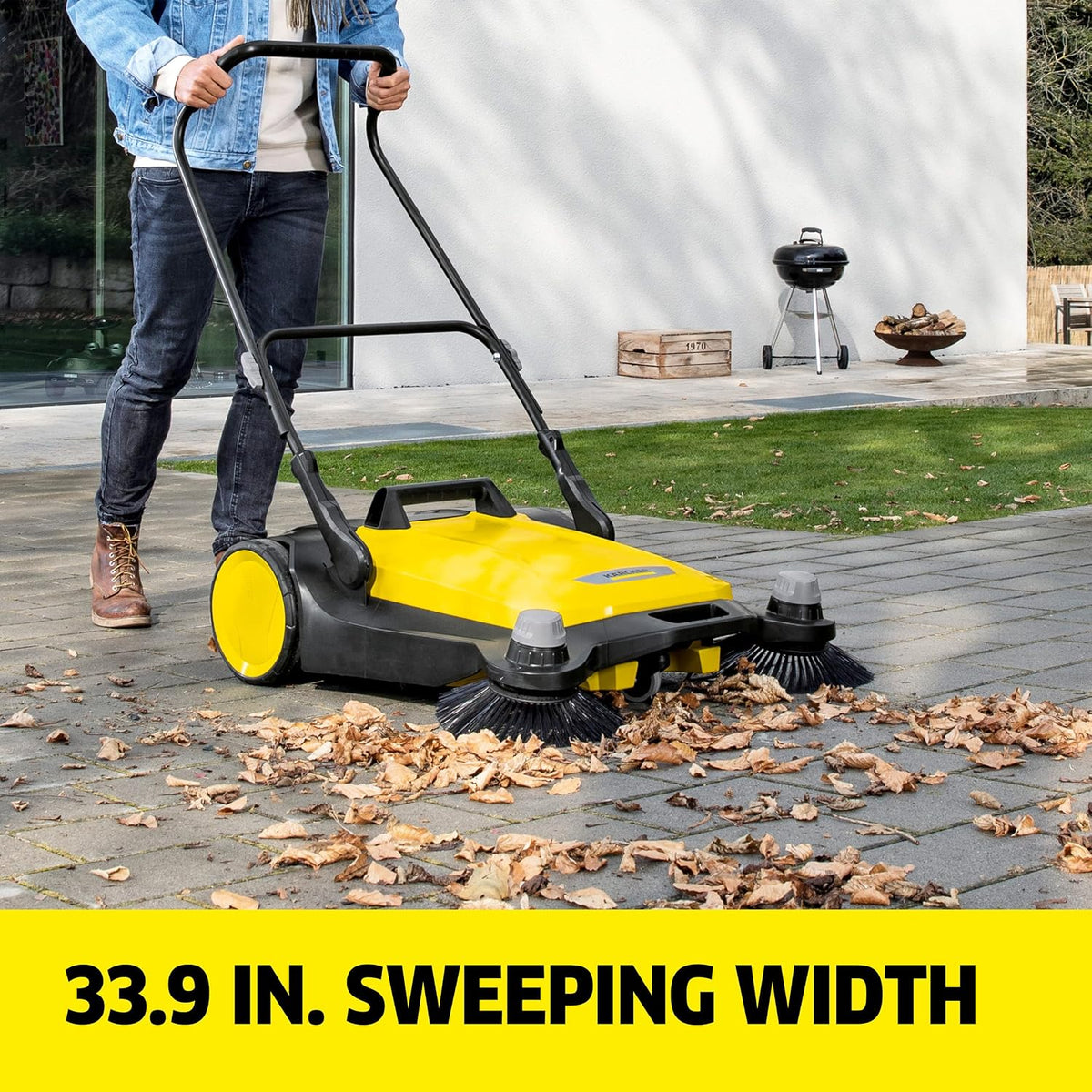 KÄRCHER Walk-Behind Outdoor Push Sweeper S 6 Twin, 10 Gallon Capacity