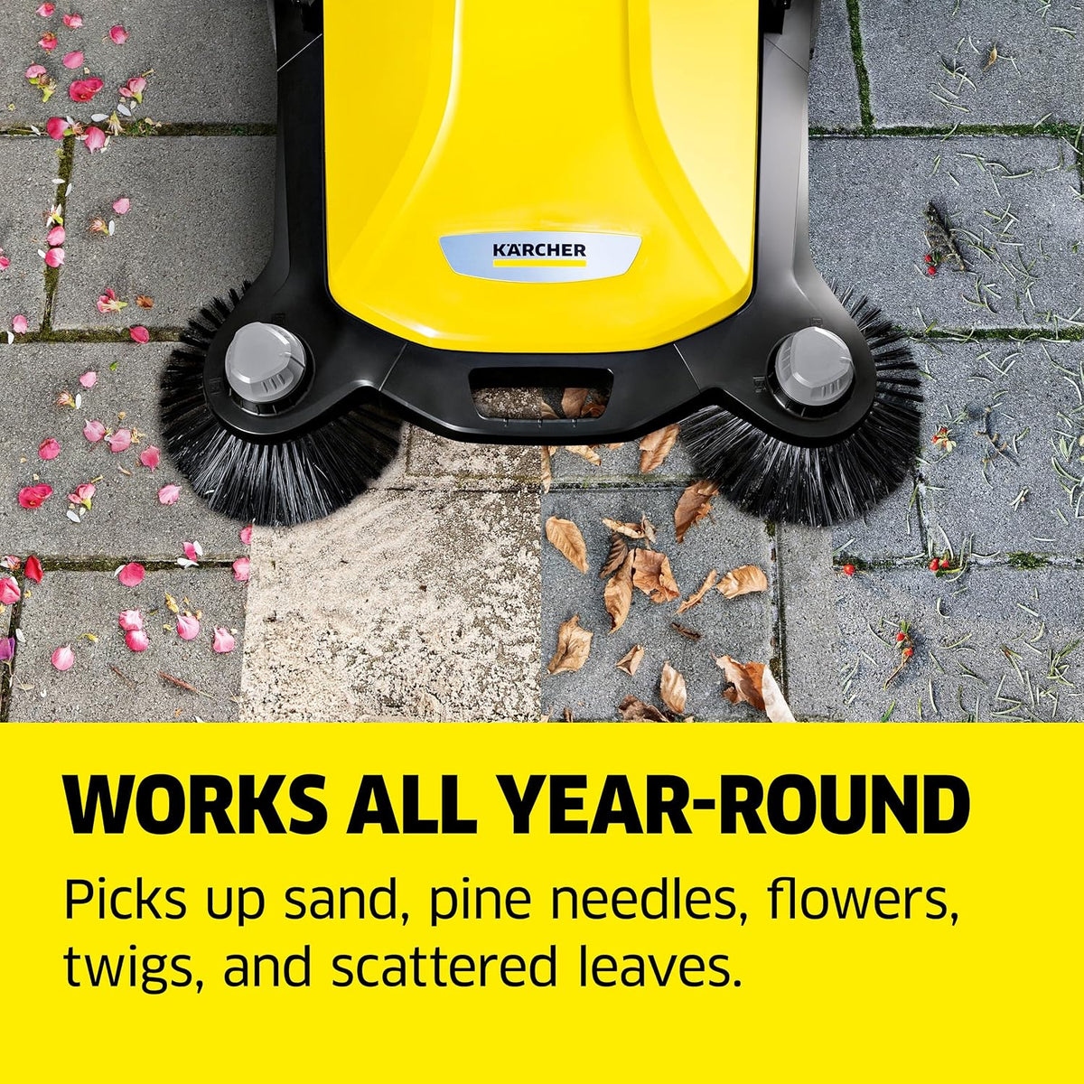 KÄRCHER Walk-Behind Outdoor Push Sweeper S 6 Twin, 10 Gallon Capacity