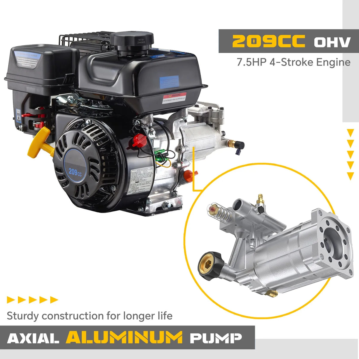 MTPW01 3500 PSI Gas Pressure Washer – 2.3 GPM, 209cc