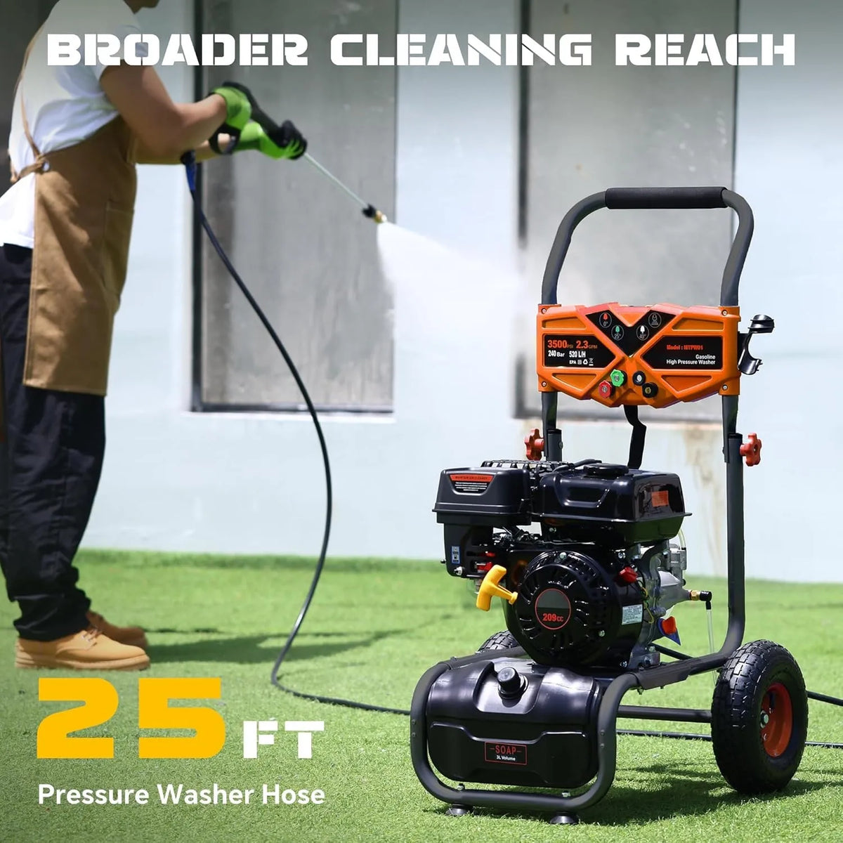 MTPW01 3500 PSI Gas Pressure Washer – 2.3 GPM, 209cc