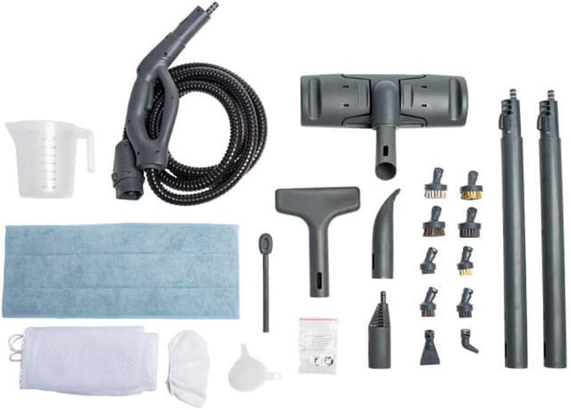 MR-750 Ottimo Heavy Duty Steam Cleaner. Electronic Solenoid for Dry Steam Control, Full Stainless Steel Boiler,1 Gallon Water Capacity, Multipurpose, Chemical Free, 24 Professional Tools