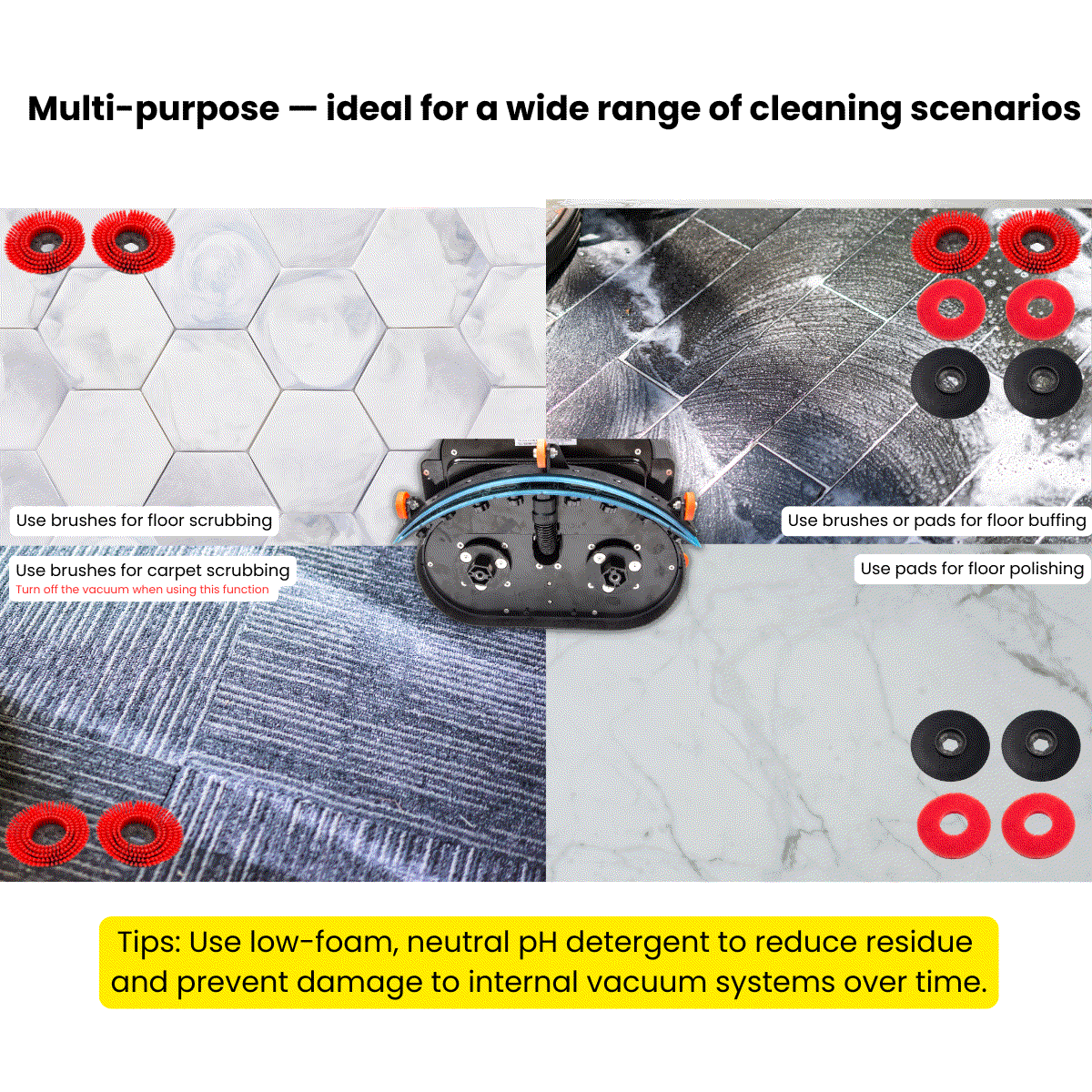 SUNMAX SM430 17" Cordless Walk-Behind Floor Scrubber
